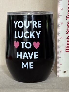 Walmart You’re Lucky to Have Me Valentines Wine Tumblr